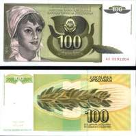 *100 Dinárov Juhoslávia 1991, P108 UNC - Kliknutím na obrázok zatvorte -